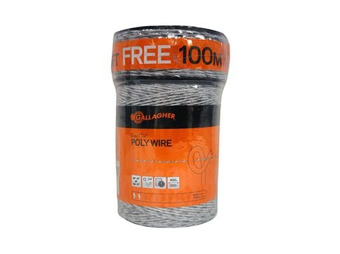 Gallagher Poly Wire White Combo Roll 1320' + 300' Free