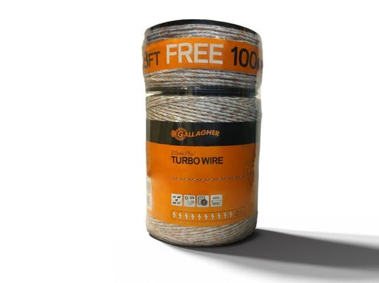 Gallagher Turbo Wire White 1312’ + 300’ Free (3/32”, 2.5mm)