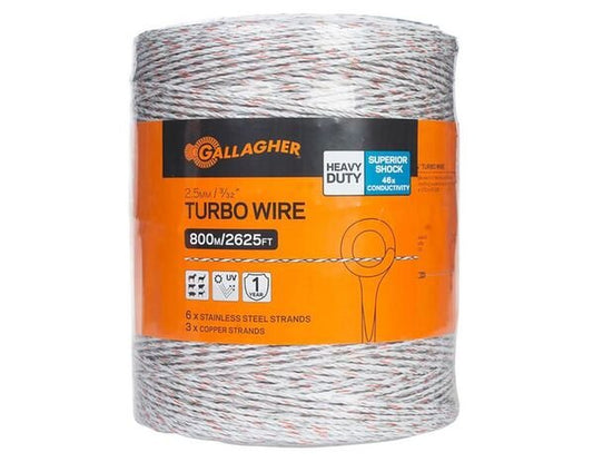 Gallagher Turbo Wire White 2624’ (3/32”, 2.5mm)