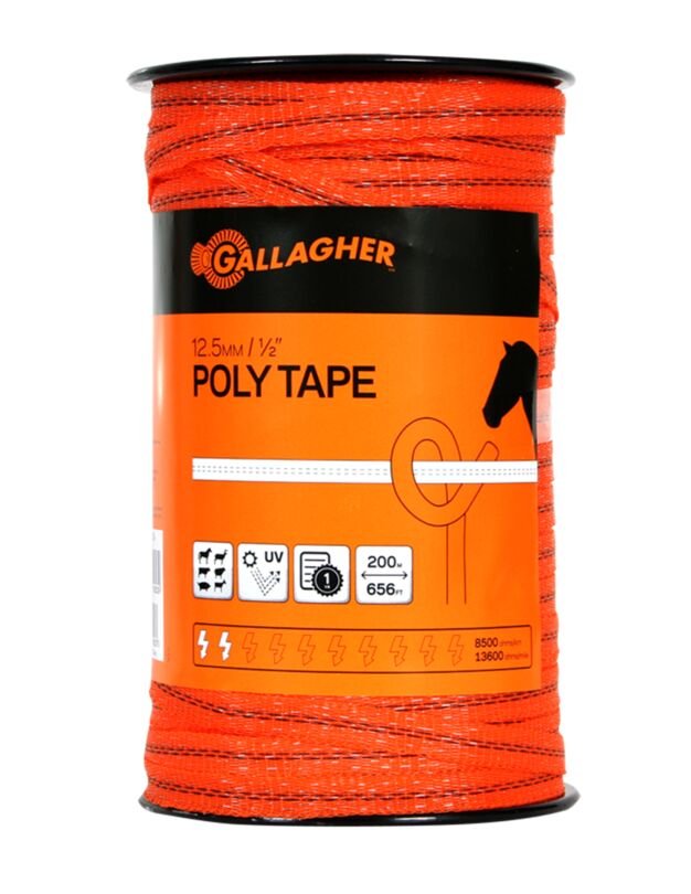 Gallagher Poly Tape Orange 656’ (1/2”, 12.5mm)