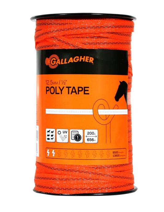Gallagher Poly Tape Orange 656’ (1/2”, 12.5mm)