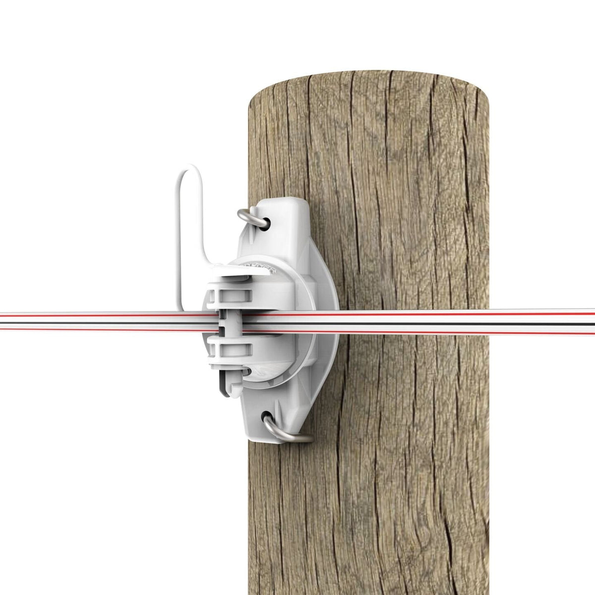Gallagher Wood Post Wide Jaw Pinlock Insulator White