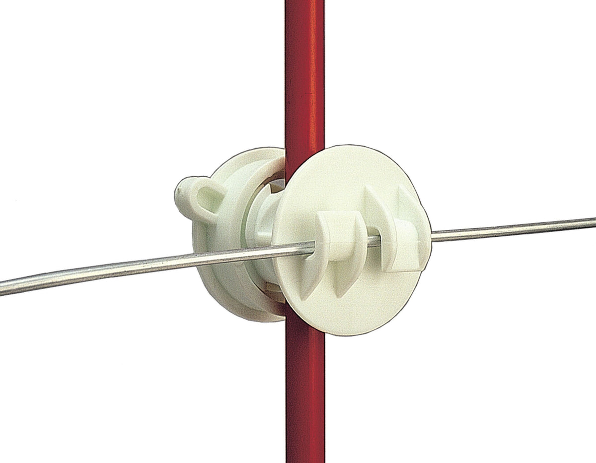 Gallagher Rod Post Screw-On Claw Insulator - White